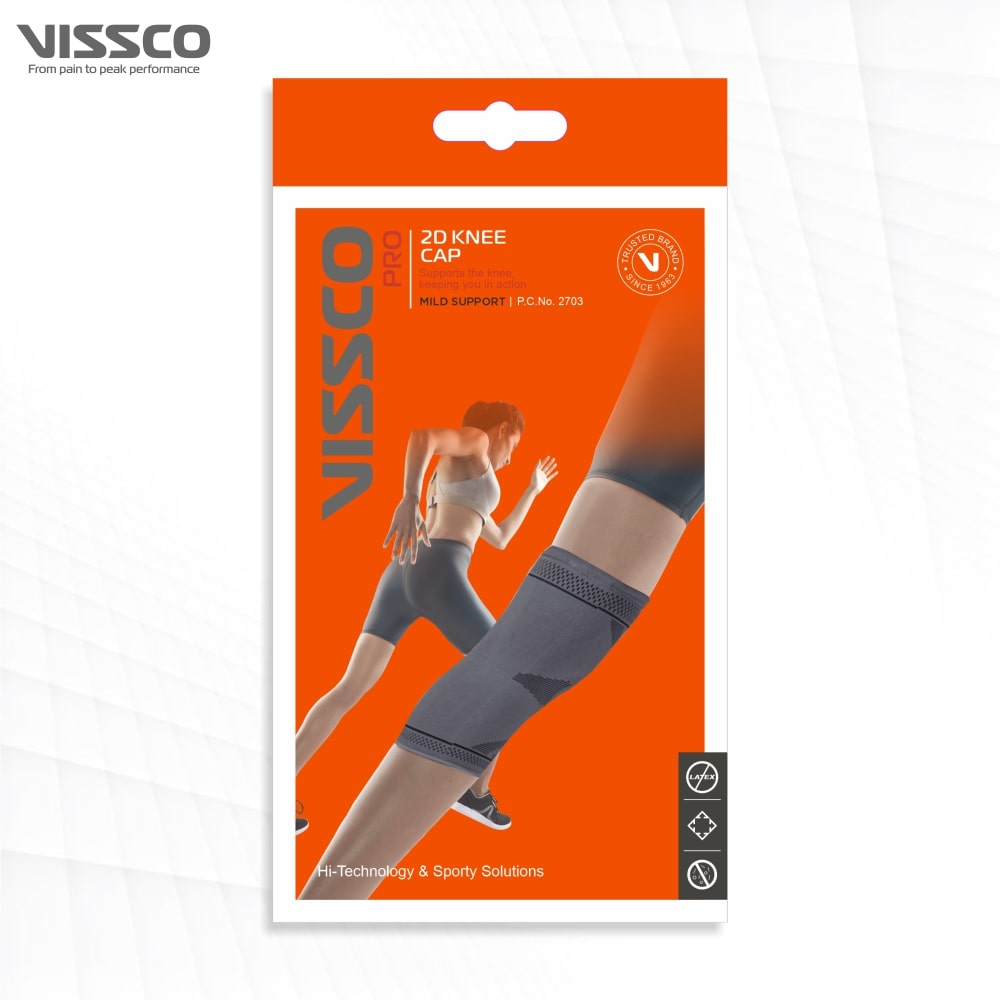 زوج من أكمام الركبة المطاطية ثنائية الأبعاد – دعم خفيف للركبة (رمادي)