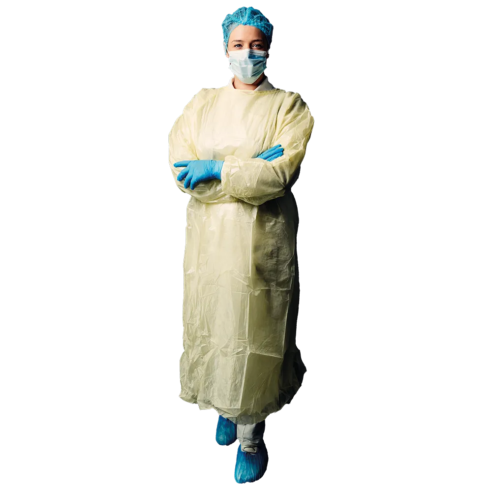 Protective Gown With Cuff: Yellow - Full Sleeve