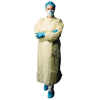 Protective Gown With Cuff: Yellow - Full Sleeve