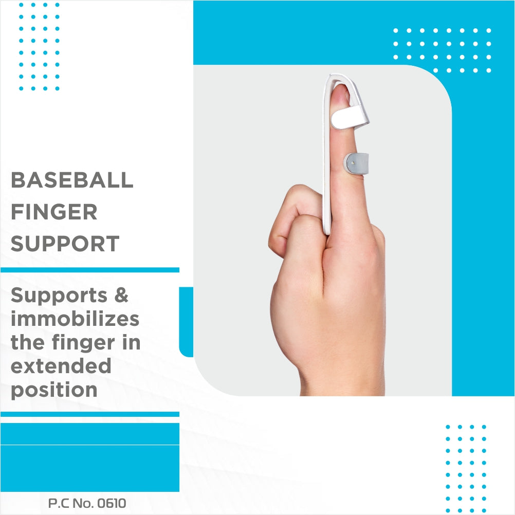 Baseball Finger Splint | Firm Support for DIP Joint (Silver)