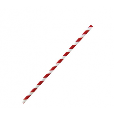 Red Striped Paper Straws: Thin