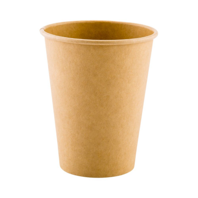 Kraft Paper Hot Cup With White Lid: 50 Pieces