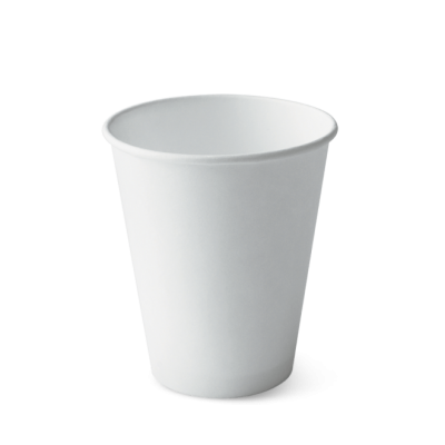 White Paper Hot Cup With White Lid: 50 Pieces