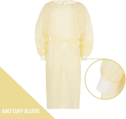 Protective Gown With Cuff: Yellow - Full Sleeve