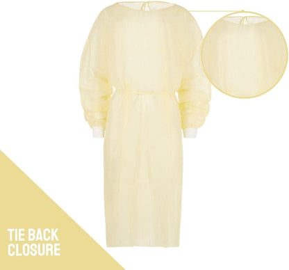 Protective Gown With Cuff: Yellow - Full Sleeve