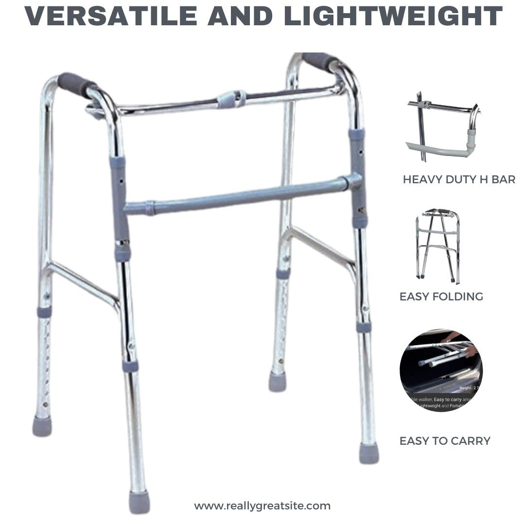 Adjustable Folding Walker for Seniors and Mobility Support