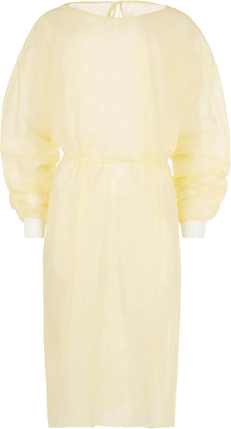 Protective Gown With Cuff: Yellow - Full Sleeve