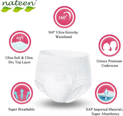 Nateen Flexi Plus Adult Diapers Pants Medium Pull Ups