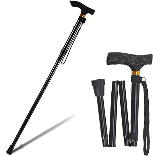 Foldable Black Walking Stick