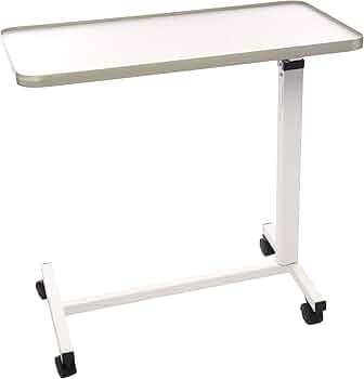 Height Adjustable Overbed Table for Home and Hospital Use