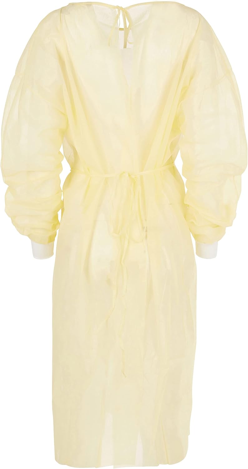 Protective Gown With Cuff: Yellow - Full Sleeve