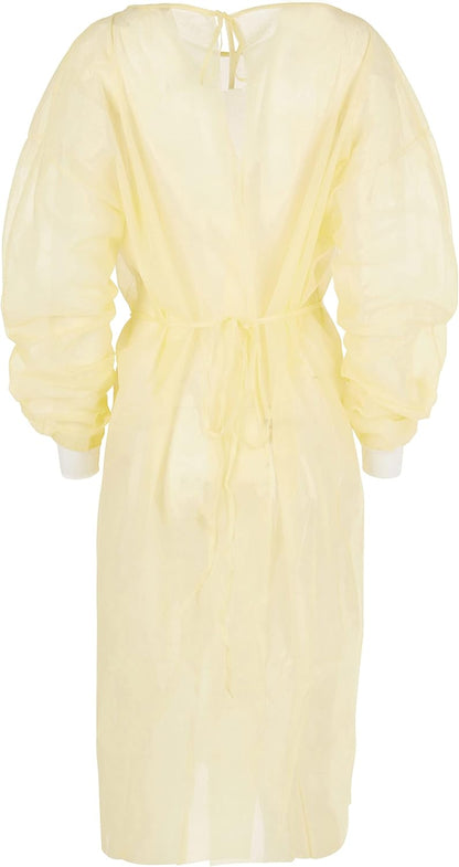 Protective Gown With Cuff: Yellow - Full Sleeve