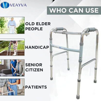 Adjustable Folding Walker for Seniors and Mobility Support