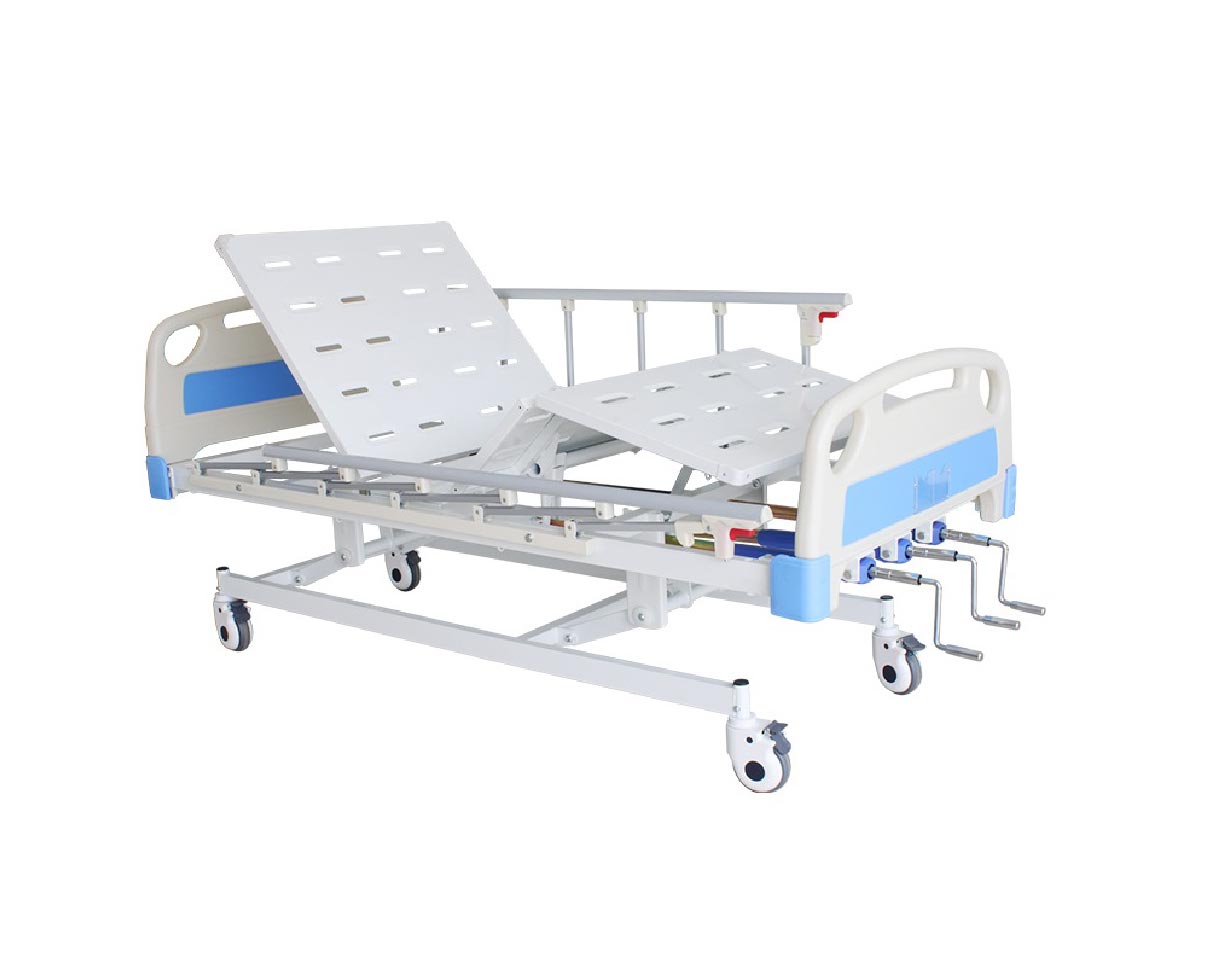 3-Crank Adjustable Hospital Bed with Mattress