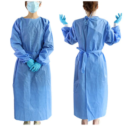 Protective Gown With Cuff: Blue - Full Sleeve