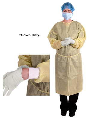 Protective Gown With Cuff: Yellow - Full Sleeve