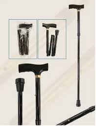 Foldable Black Walking Stick